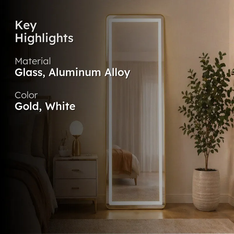 Nordic Glow LED Floor Mirror - 2