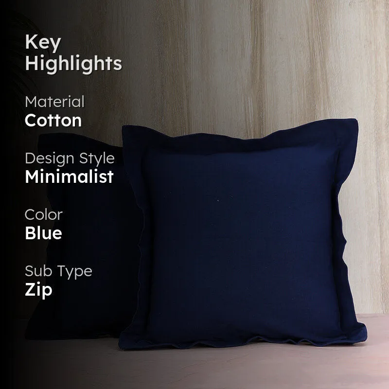 Swayam Tona Printed Cushion Cover (Dark Blue) - Set of Two media 2