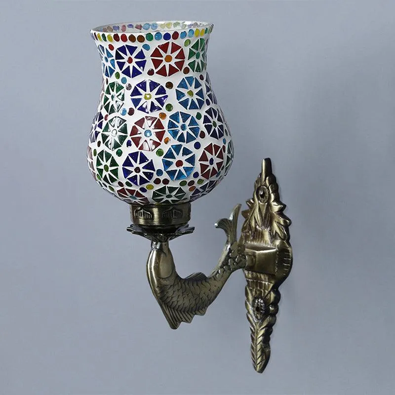 Misa Ziada Mosaic Glass & Metal Wall Lamp media 3