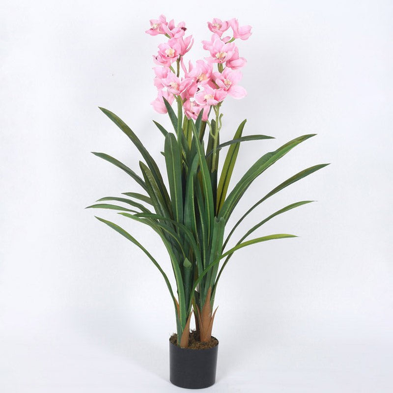 Faux Realtouch Pink Orchid Artificial Plant With Black Plastic Pot - 3.9 Feet media 4
