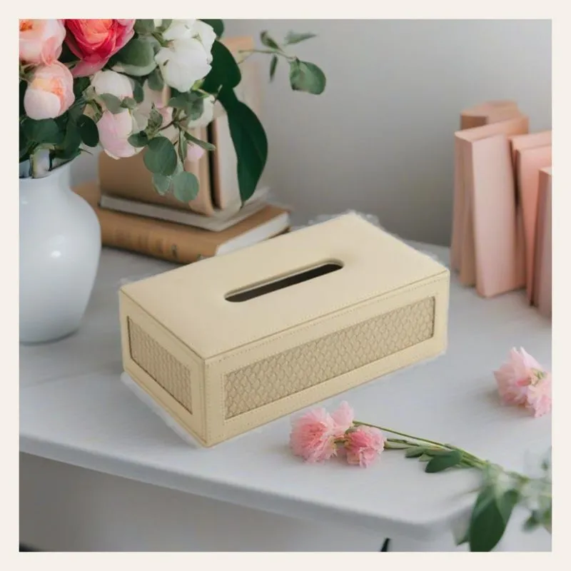 Arbo Vegan Leather Tissue Box - Beige media 3