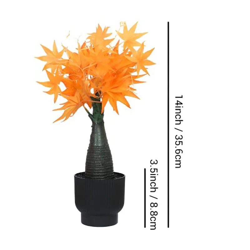 Forever Foliage Artificial Maple Plant With Black Plastic Pot - 1 ft media 5