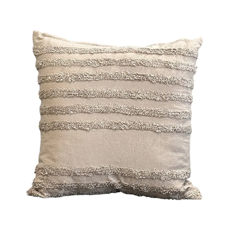 Thea Stripe Tufted Cushion Cover - Beige media 3