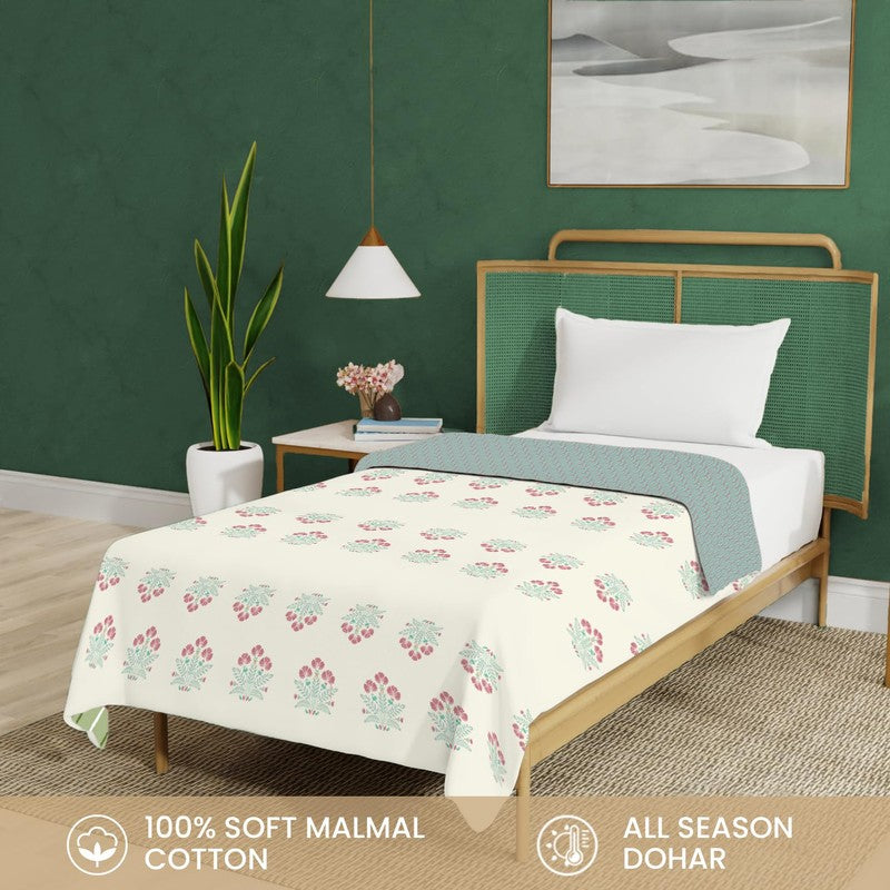 Urban Space Bloomscape Reversible Blanket - Blue & White media 4