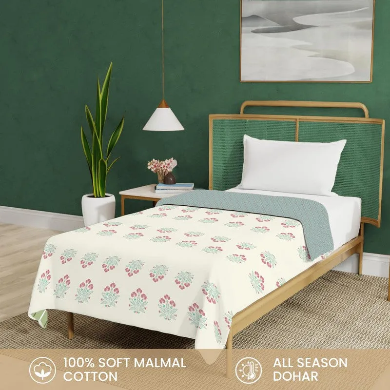 Urban Space Bloomscape Reversible Blanket - Blue & White media 4