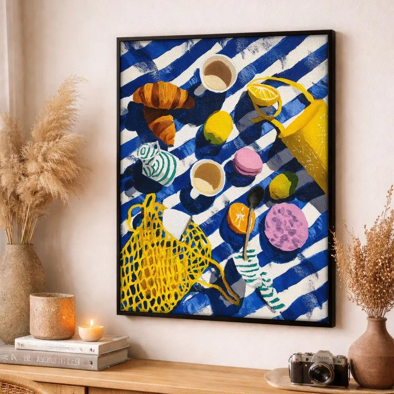 Morning Marina Canvas Wall Painting - Black Frame media 3