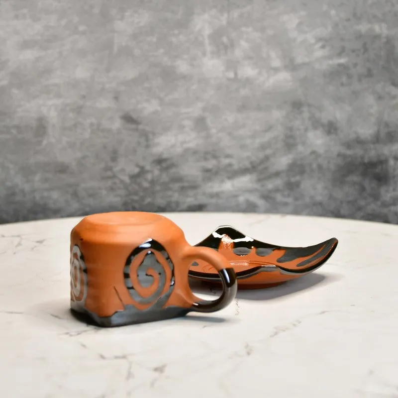 Handcrafted Terracotta Tea Cup (220 mL Each) - Set Of Two media 5