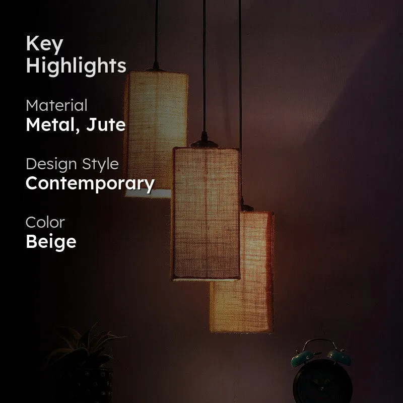 Ambient Triple Metal Ceiling Lamp - Beige media 2