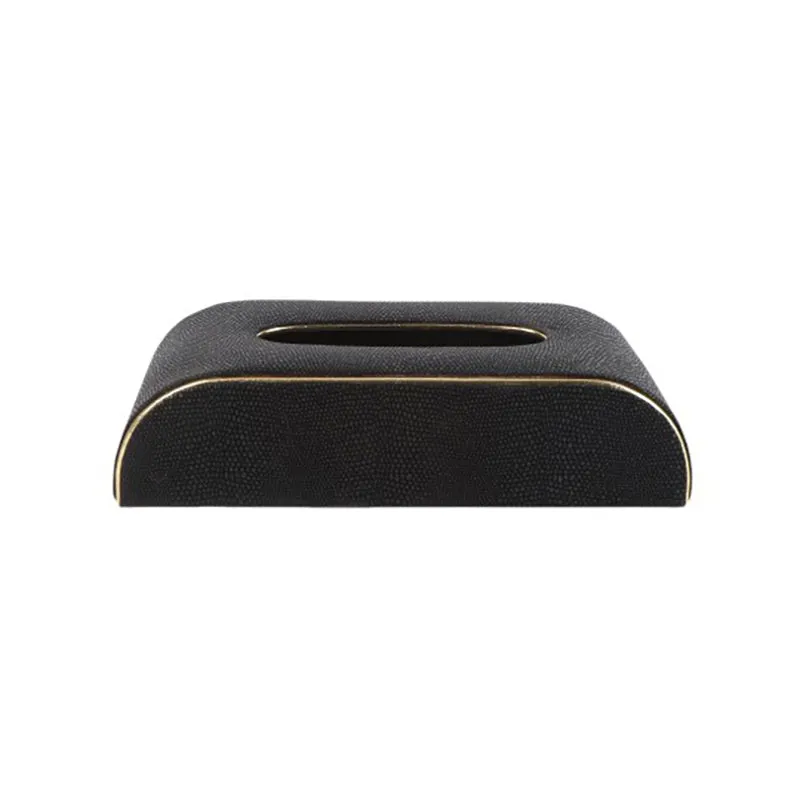 Relca Leather Tissue Box - Black media 6
