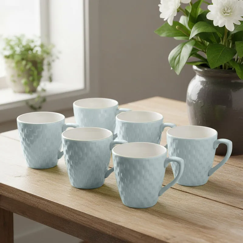 Arviya Porcelain Tea Cup (180 mL Each)/Blue)- Set of Six media 1