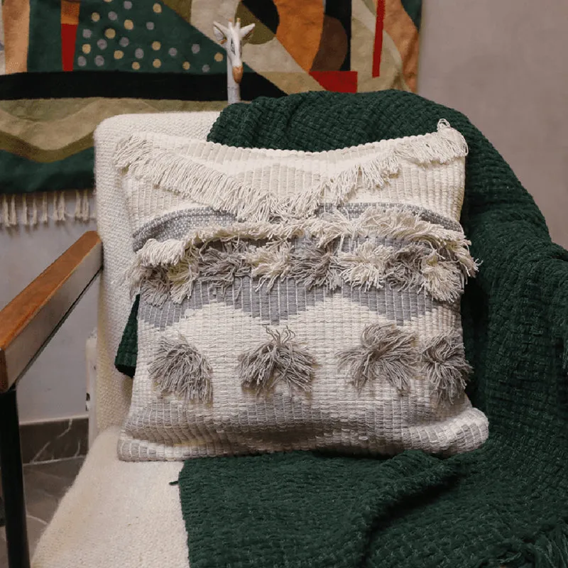 Button Bubble Tufted Cushion Cover - Grey media 3