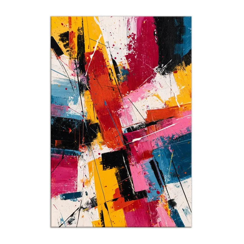 Chromatic Clash Abstract Canvas Wall Art media 3