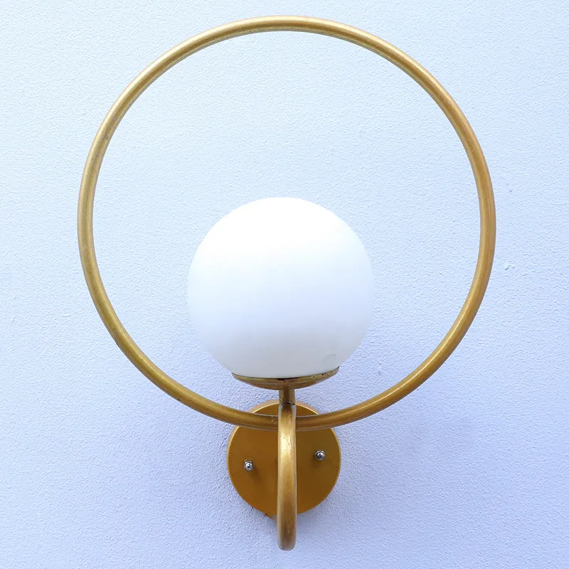 Pearl Halo Iron Moon Glass & Iron Wall Lamp media 5