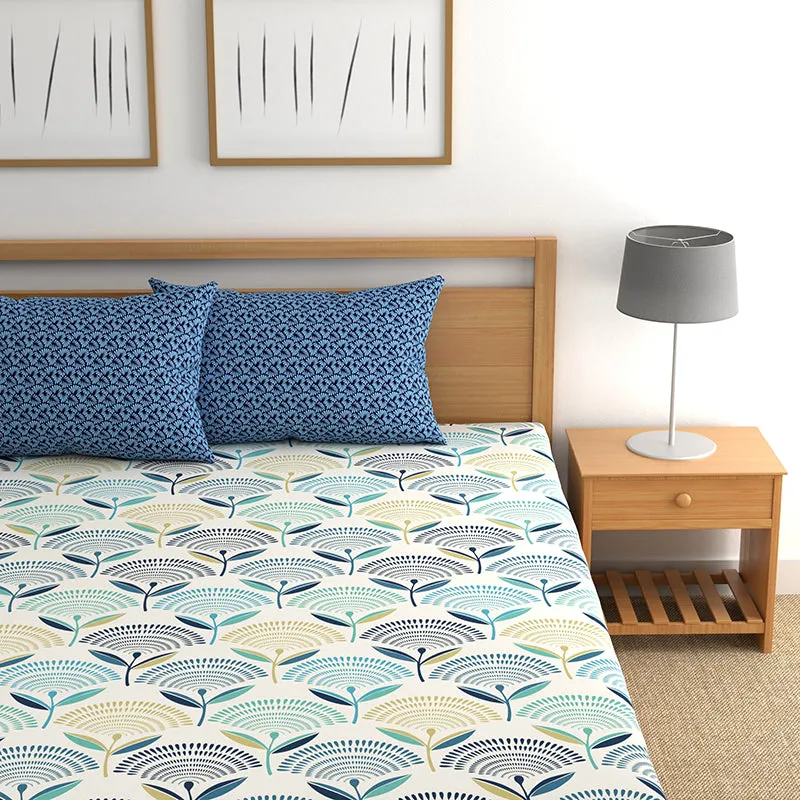 Blooming Ocean Floral Microfiber Microfiber Bedsheet - 150 GSM media 3