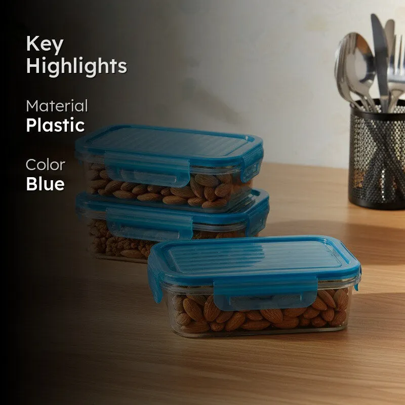 UrbanKitchen Blue Plastic Container (300 mL Each) - Set Of Three media 2