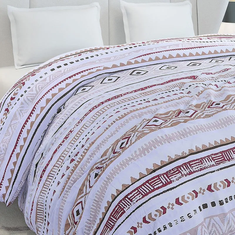 Monte Carlo Linear Geometric Polyester Duvet Covers (Brown) - 210 GSM media 5