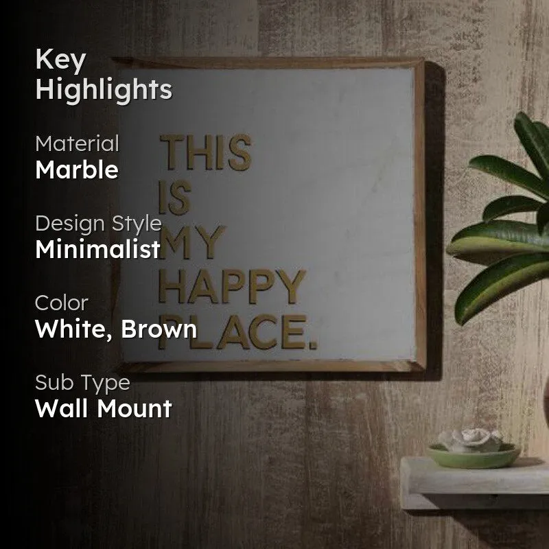 This Is My Happy Place Hand Painted Marble Wall Accent media 2
