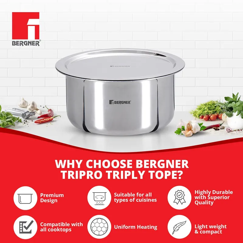 Bergner TriPro Tri-ply Stainless Steel Tope With Lid - 3500 mL media 6