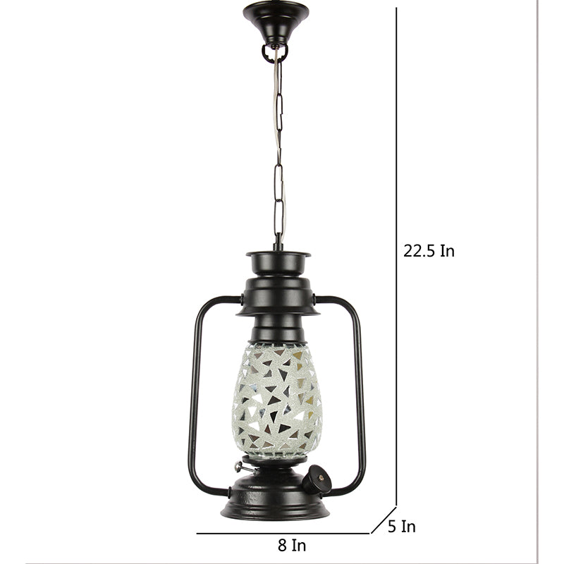 Dvija Mosaic Lantern Glass Ceiling Lamp - Black media 5