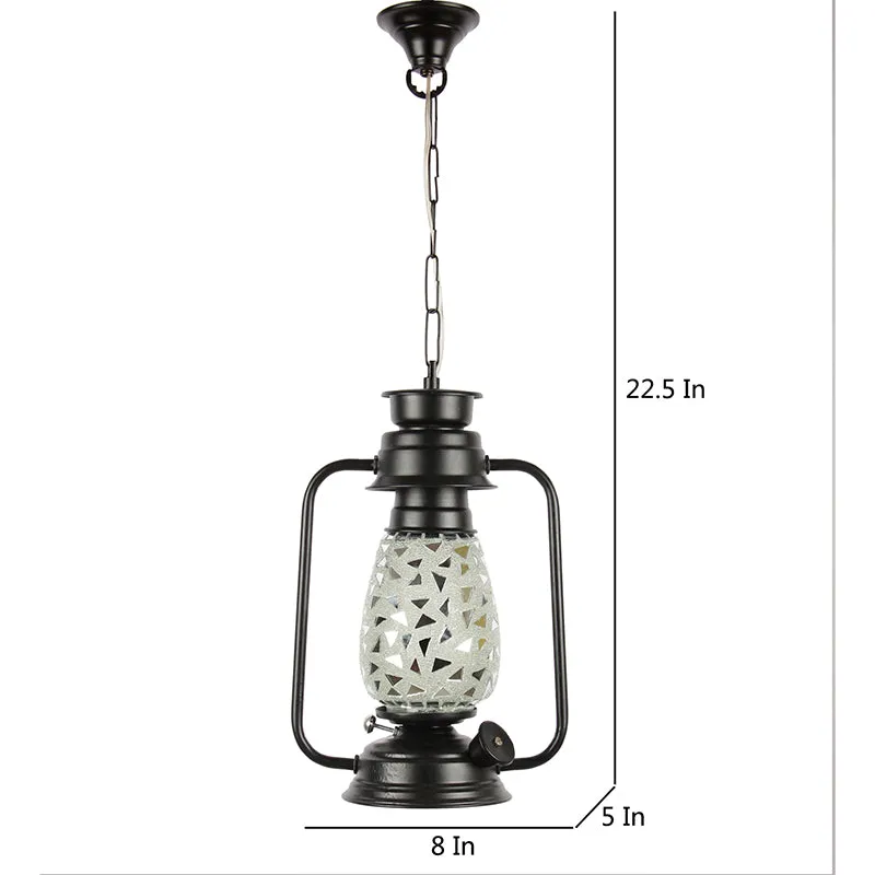Dvija Mosaic Lantern Glass Ceiling Lamp - Black media 5