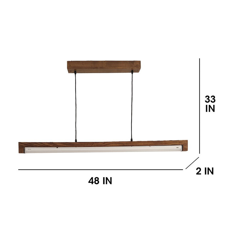 Grazia Linear LED Wooden Ceiling Lamp - Brown media 9