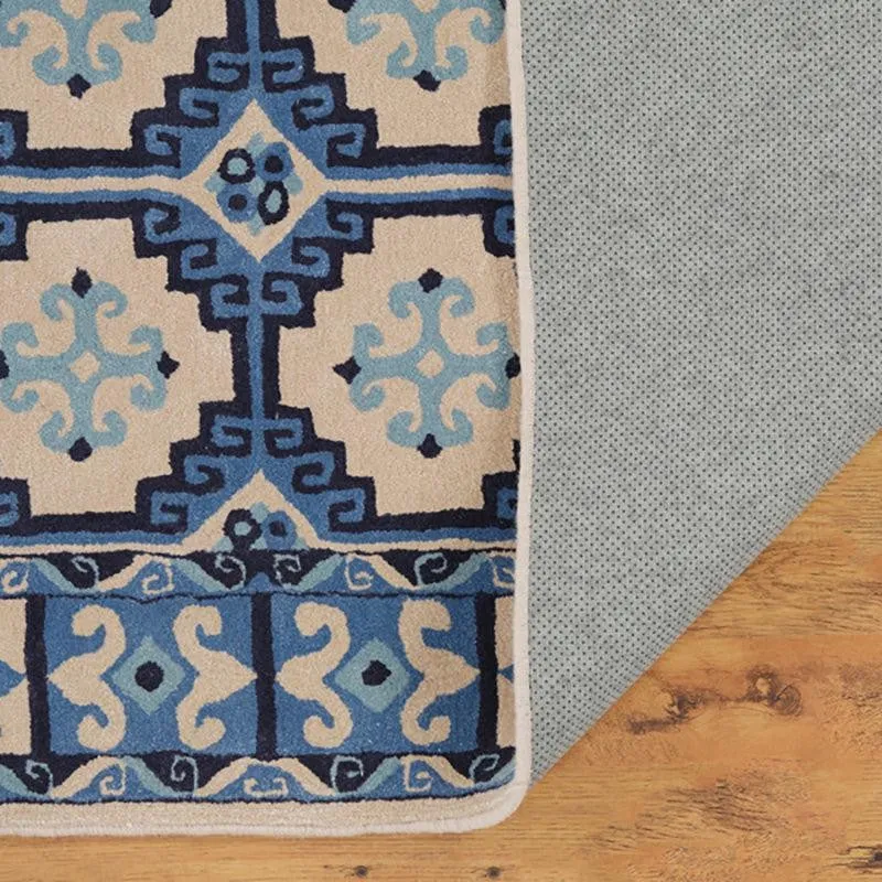 Gamling Hand Tufted Ethnic Wool & Nylon Carpet - Blue media 6