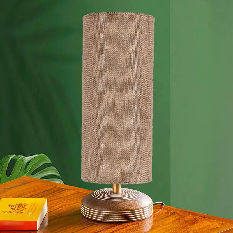 Savera Siera Fabric Table Lamp - Beige,Brown media 3