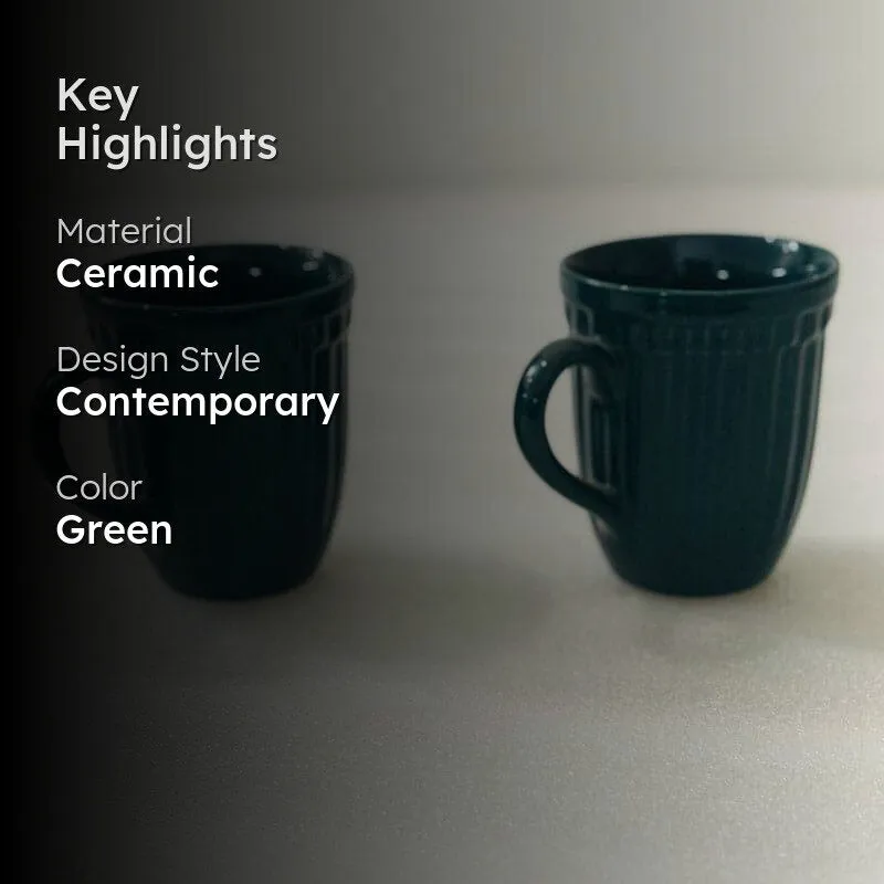 Jonah Ceramic Coffee Mug (300 mL Each) - Set of Two media 2