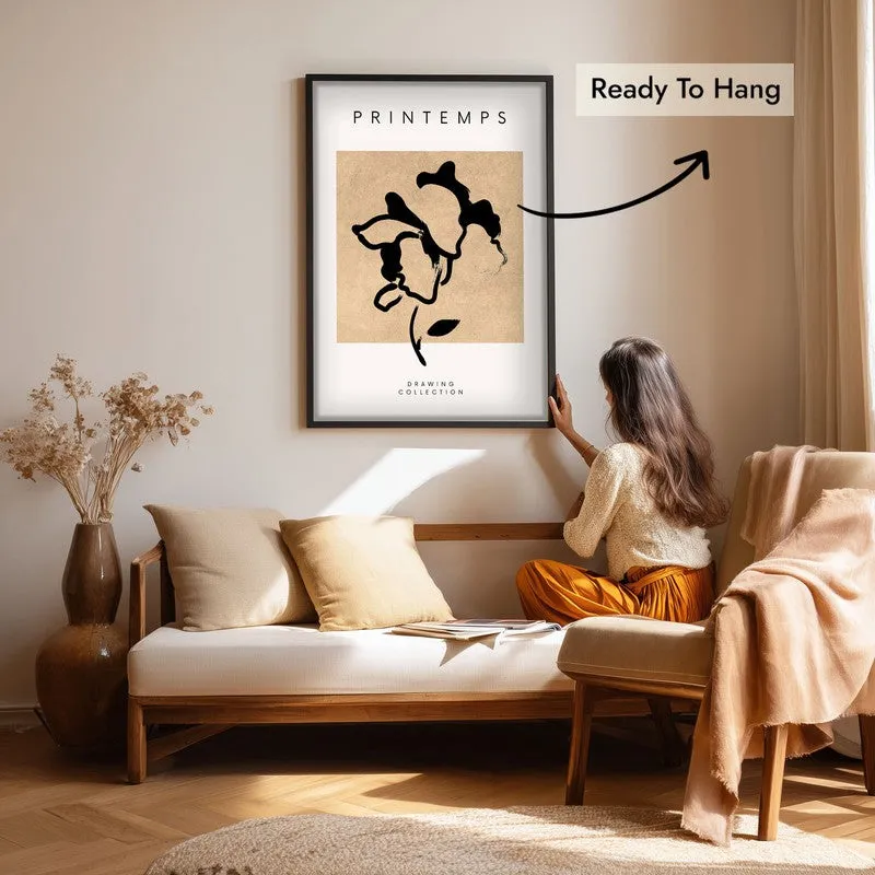 Petaline Canvas Wall Painting With Black Frame media 7