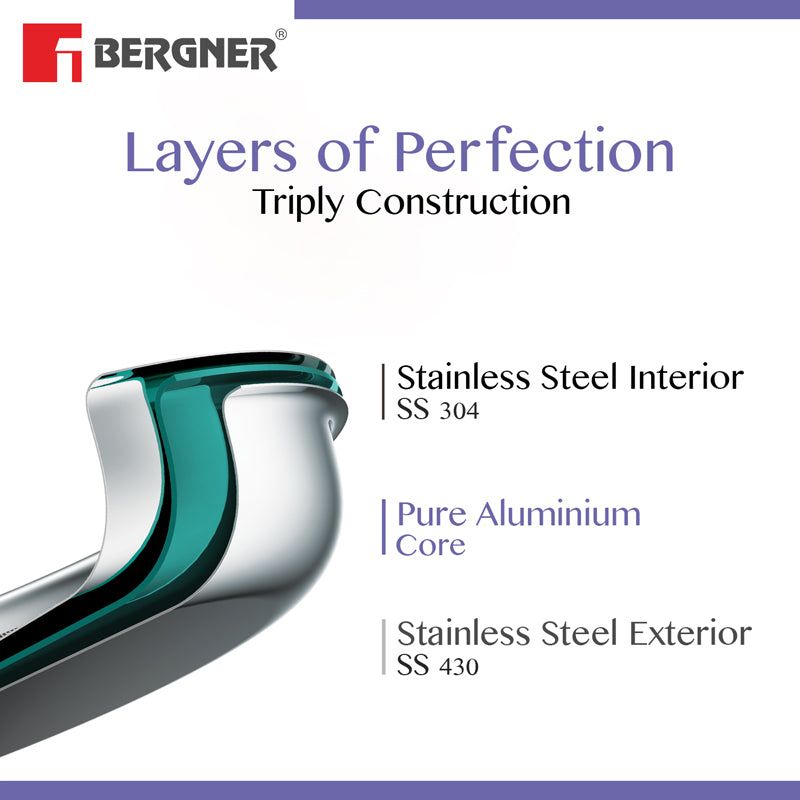 Bergner Stainless Steel Kadhai - 5000 mL media 6