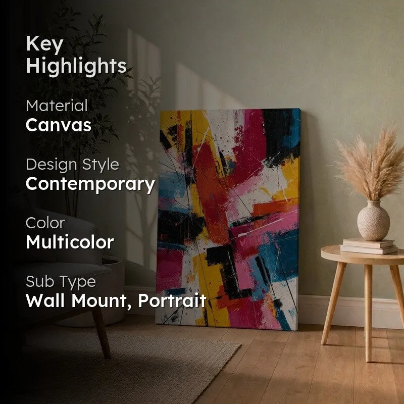 Chromatic Clash Abstract Canvas Wall Art media 2