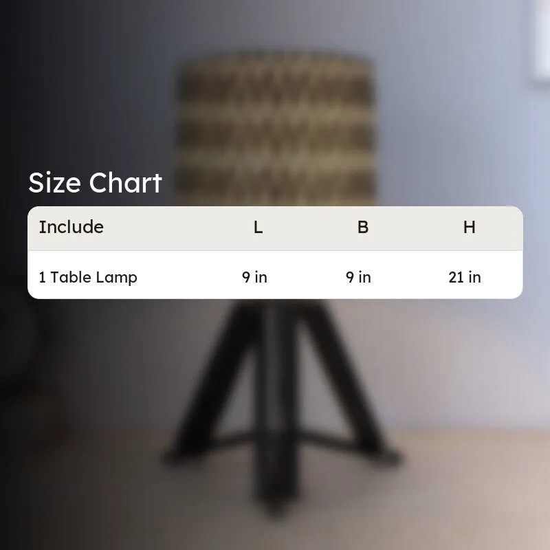 Chevronic Printed Tripod Mango Wood Table Lamp - Black,White media 7