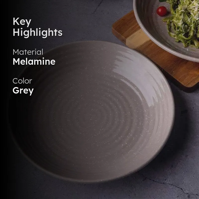Frieda Melamine Pasta Plate - Grey - Set of Four media 2