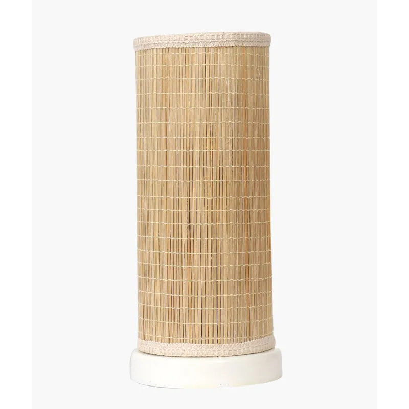 Seralya Cylindra Curve Bamboo Table Lamp - White media 6