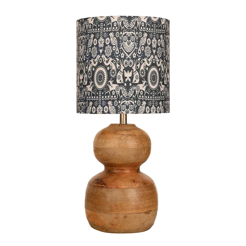 Simona Ethnic Art Fabric Table Lamp - Black media 4