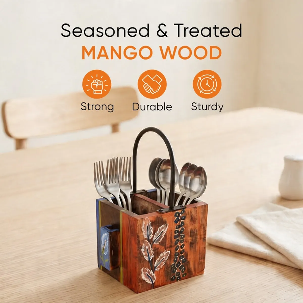 Yua Handcrafted Cutlery Holder - 12
