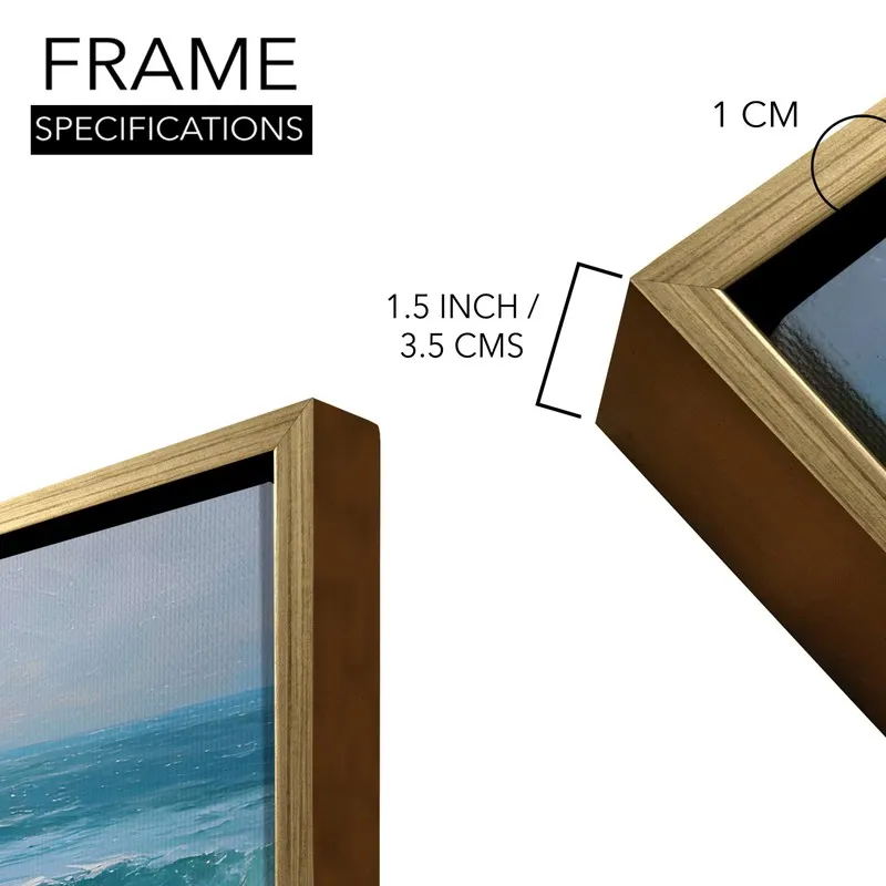 Rockbound Waves Canvas Wall Painting With Frame media 8