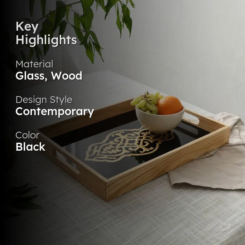 Nathaniel Serving Tray -- Black & Gold media 2