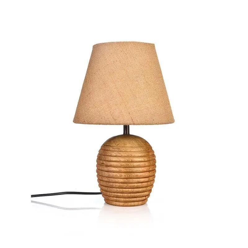 Shawty Fabric Shade Table Lamp - Brown media 4