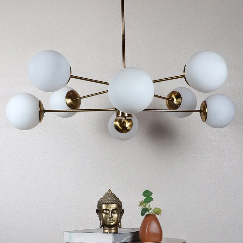 Industrial Multi-Globe Metal Ceiling Lamp - Gold & White media 3