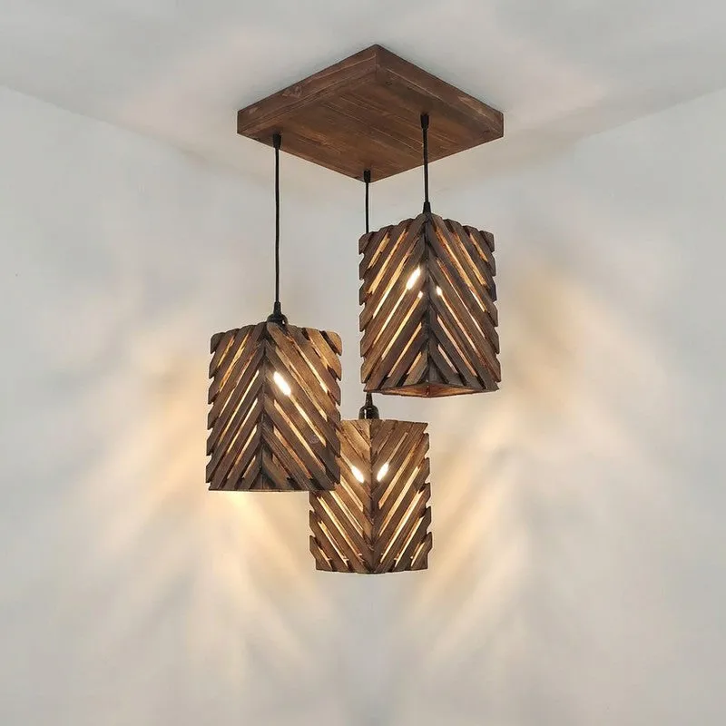 EdgeLine Wooden Ceiling Lamp - Brown media 6