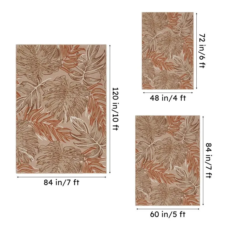 Elendil Hand Tufted Floral Wool & Nylon Carpet - Beige & Brown media 15