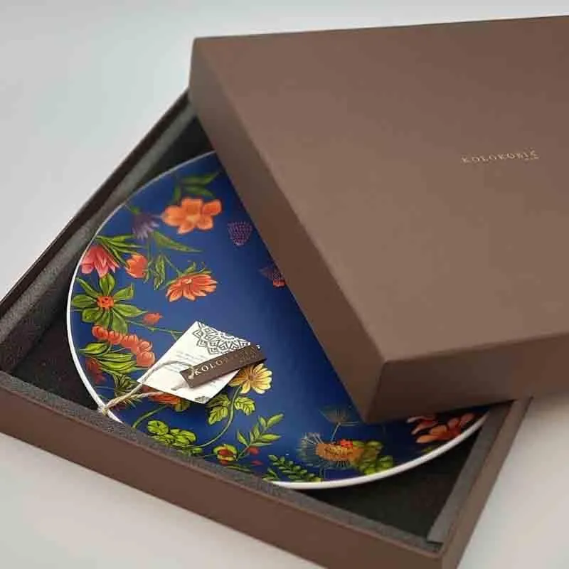 Floral Bliss Blue Decorative Wall Plate media 3