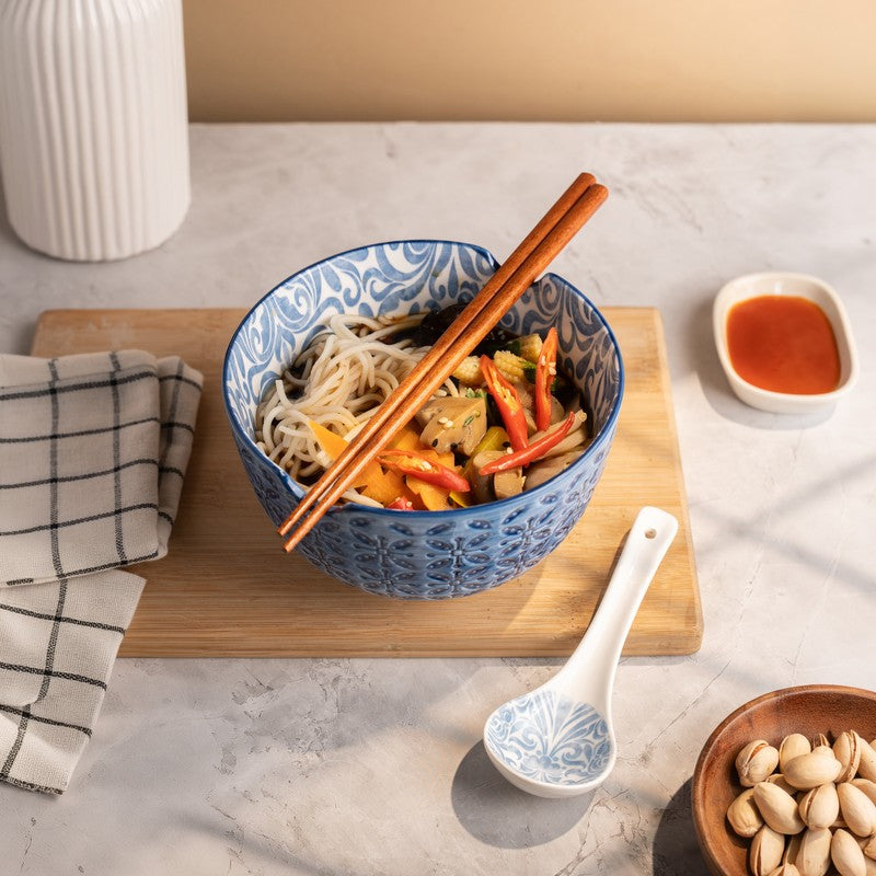 TreatScape Porcelain Serving Bowl Set With Chopstick - Three Piece Set - 780 mL
