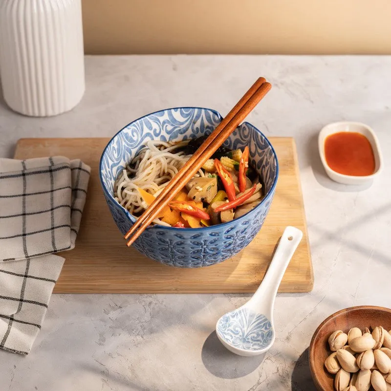 TreatScape Porcelain Serving Bowl Set With Chopstick - Three Piece Set media 1