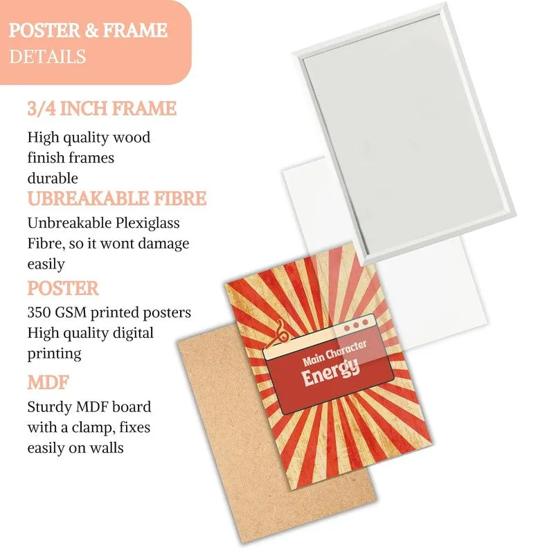 Retro Boost Paper Wall Painting With Frame - White media 6