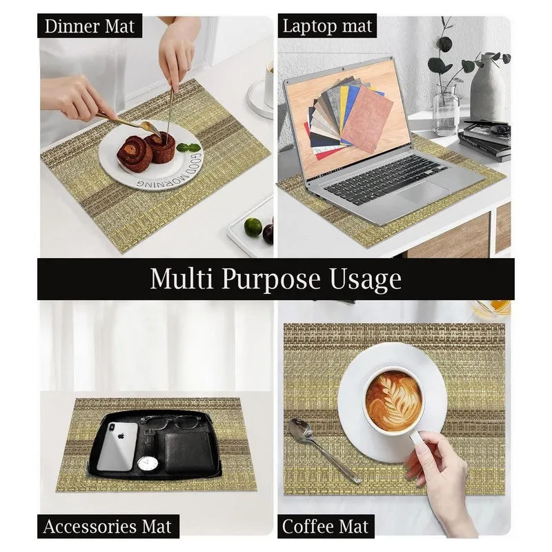 Lioren Brown Rectangle PVC Table Mats - Set Of Two media 4