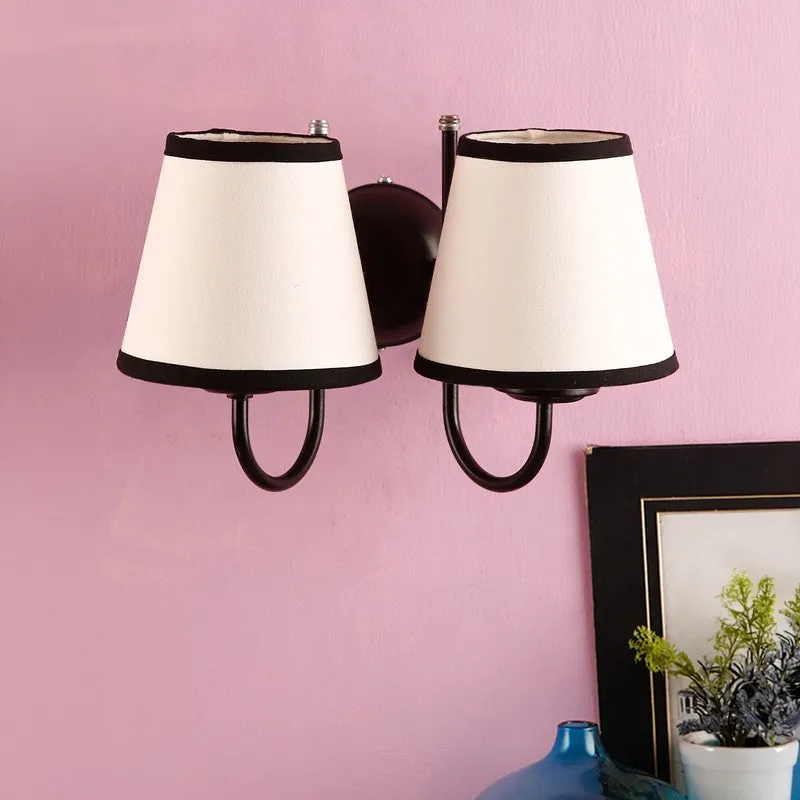 OrbitShade Contrast Trim Twin Cotton Wall Lamp - Ivory media 4