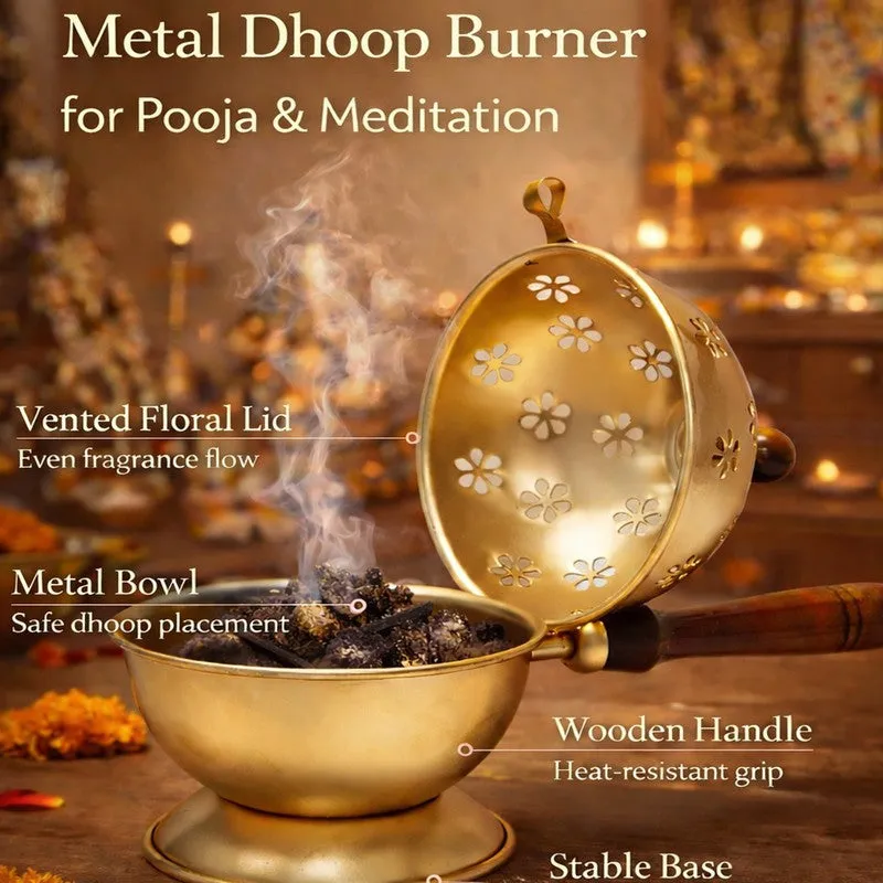 Dhoop Shanti Incense Holder - Gold media 5