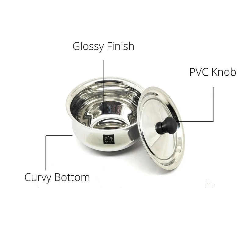 Silvara Stainless Steel Handi with Lid - 1500 mL media 4